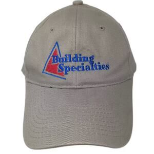 Headliner Building Specialties Embroidered Beige Blue Baseball Cap Hat OS Cotton
